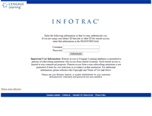 Tablet Screenshot of infotrac.galenet.com